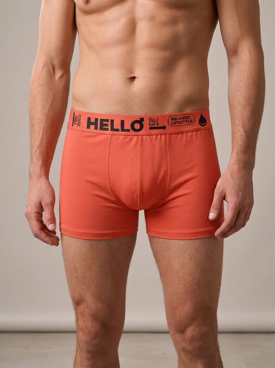 Mercan boxer giyen model